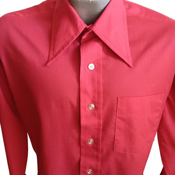 Men's Medium Shirt Vintage 1970s Campus New Breed Tapered Fit 15-15.5 USA Mod - Picture 1 of 6